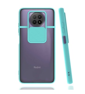 Ceponya Xiaomi Redmi 9C Kılıf Kamera Korumalı Mat Yüzey Silikon (Turkuaz)