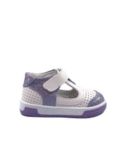 Arzen 4014 Önü Kapalı Kız Çocuk Bebe Sandalet Ayakkabı (Beyaz-Lila)