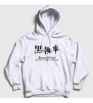 Presmono Unisex Gri Logo Anime Kuroshitsuji Kapüşonlu Sweatshirt 131237tt (Beyaz)