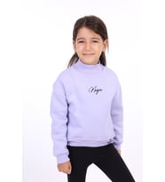 Toontoy Kız Çocuk Nakışlı Sweatshirt (Mavi)