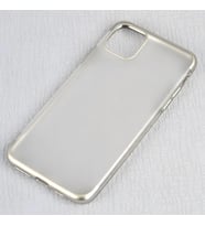iPhone 11 Pro Kılıf Mat Dört Köşeli Lazer Silikon Kılıf (Gri)