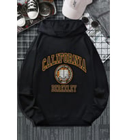 Unisex California Baskılı Sweatshirt (Siyah)