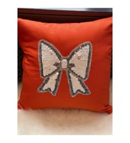 KELEBEK FİYONK PUL PAYETLİ KIRLENT YASTIK KILIFI 40X40 (Turuncu)