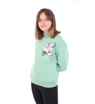 Toontoy Kız Çocuk Baskılı Nakışlı Sweatshirt (Yeşil)
