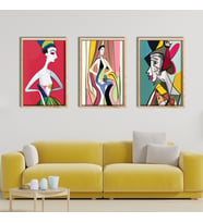 3'lü Ahşap Lamine Çerçeveli Mdf Tablo Pablo Picasso Kübik (Ahşap)