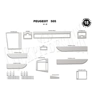 Meriç® Peugeot 505 Ön Torpido Kaplama Maun 18 Parça 1981-1987 (Alüminyum)