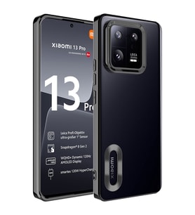 Xiaomi Mi 13 Pro Kılıf Kamera Korumalı Logo Gösteren Zore Omega Kılıf (Siyah)