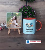 Emlakçı Fotoğraflı Dekoratif Taş, Kupa Bardak Beyaz Hediye (Model 13)