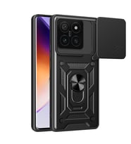 Xiaomi 14T Pro Kılıf Magnetik Standlı Kamera Korumalı Zore Sürgülü Vega Kapak (Siyah)