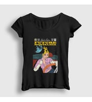Presmono Kadın Beyaz Future Nostalgia Dua Lipa T-Shirt 320991tt (Siyah)