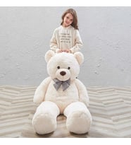SOLE 120 cm Papyonlu Peluş  Ayı - Sevgiliye En Özel Hediye, % 100 Yerli ÜRETİM (Beyaz)