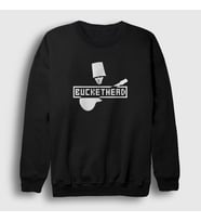 Presmono Unisex Beyaz Logo Buckethead Sweatshirt 456541tt (Siyah)