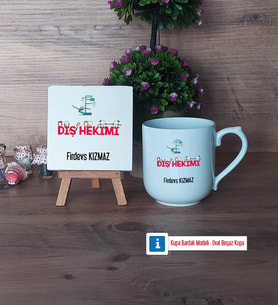 Diş Hekimi Dekoratif Taş, Kupa Bardak Kırmızı Hediye (Model 4)