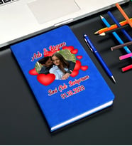 Sevgiliye Özel Deri Tasarım Defter (Mavi)