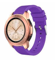 Huawei Watch GT 6/5/4/3/2 Pro 46mm Ultimate SE Elite Kordon Çizgili Silikon Kord (Mor)