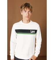 Lee Bisiklet Yaka Regular Fit Erkek Sweatshirt - L232501 (Beyaz)