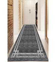 Dijital Baskılı Kaymaz Taban Yıkanabilir Modern Yolluk Ve Koridor Halısı NDU-HY-1308 (Antrasit)