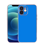 Uyumlu Model Apple iPhone 12 Kılıf A+ Goldy Tarz Kapak (SAKS MAVI)