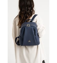 Mega Polo Lacoste Kumaş 9 Bölmeli Büyük Boy Ayarlanabilir Askılı Kadın Sırt Çanta (Lacivert)