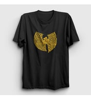 Presmono Unisex Sarı Logo V2 Wu Tang Clan T-Shirt 303738tt (Siyah)