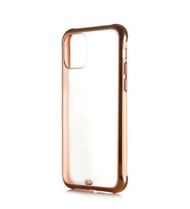 Apple iPhone 12 Pro Max Kılıf Kamera Korumalı Kenarları Renkli Şeffaf Voit Silikon (Pembe)