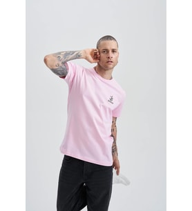Beginning Composition Erkek Baskı Taş T-Shirt (Pembe)