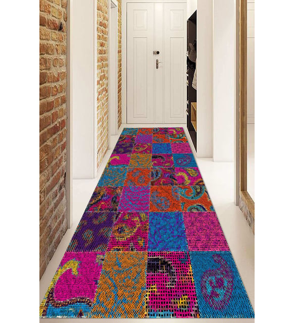 Dijital Baskılı Kaymaz Taban Yıkanabilir Modern Yolluk Ve Koridor Halısı NDU-hs-345 (Pembe)