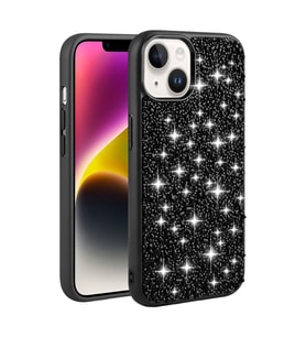 Vendas iPhone 13 Uyumlu Linea Serisi Parlak Taşlı Tasarımlı Magic Fashion Kılıf (Siyah)