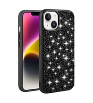 Vendas iPhone 13 Uyumlu Linea Serisi Parlak Taşlı Tasarımlı Magic Fashion Kılıf (Siyah)