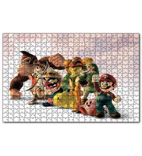 Cakapuzzle Bilgisayar Atari Oyun Karakterleri Bulutlu Arkaplan  Puzzle Yapboz MDF (Ahşap) (1000 Parça)