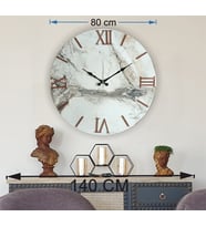 Markakanvas Mermer Desenli  Duvar Saati   ( Çap 50 cm - 80 cm ) (Bakır)