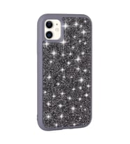 iPhone 11 Kılıf Parlak Taşlı Tasarım Pırlanta Kılıf (Gri)