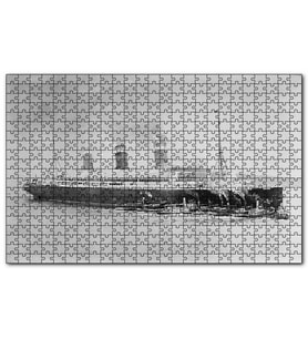 Cakapuzzle Titanik ve Kılavuz Gemileri Siyah Beyaz  Puzzle Yapboz MDF (Ahşap) (500 Parça)