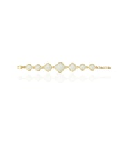 Kadir Jewellery 22 Ayar Altın Kaplama Zirkon Taşlı Ayarlanabilir Zincir Bileklik (Beyaz)