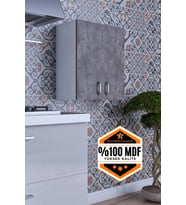 Moza Çok Amaçlı Dolap Kapaklı Mutfak Balkon Banyo MDF (Beyaz-Gri)