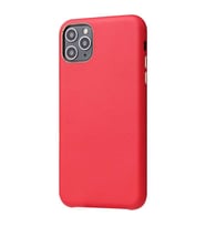 Apple iPhone 11 Pro Kılıf Eyzi Kadife İç Yüzey Suni Deri Kılıf (Kırmızı)