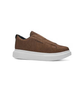 Günlük Erkek Sneaker Casual Kalın Taban Bant Detaylı Spor Ayakkabı 109 (Taba)