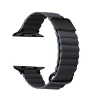 Apple Watch 7 41mm KRD-78 Suni Deri Kordon (Koyu Gri)