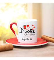 Diyaliz Teknikeri Türk Kahvesi Fincanı (Kırmızı)