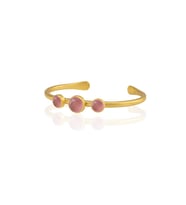 Kadir Jewellery 22 Ayar Altın Kaplama Zirkon Taşlı Ayarlanabilir Vintage Bilezik (Pembe)