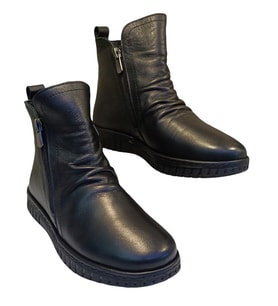 Voog 23663 Kadın Hakiki Deri Casual Comfort Bot (Siyah)