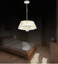 Clary 30'luk Taşlı Avize Kristal Taşlı Led Avize (Krom)