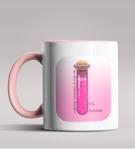 Kişiye Özel Kimya Öğretmeni Tasarımlı Siyah Renk Kupa Bardak 3 (Pembe)