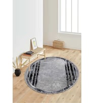Dijital Baskılı Kaymaz Taban Yıkanabilir Yuvarlak Salon Halısı Koridor Halısı Paspas NDY-SD-233 (Siyah)