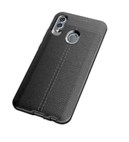 Huawei P Smart 2019 Kılıf Zore Niss Deri Desenli Silikon Kılıf (Siyah)