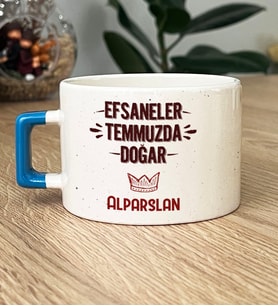 Kişiye Özel Efsaneler Temmuzda Doğar Hediye Lüks Fincan Doğum Günü Hediyesi (Mavi)