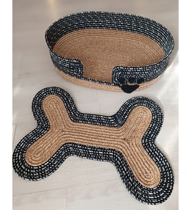 Sevimli Pati Dinlenme Alanı Kedi Ve Köpek Yatak Ve Matı (Siyah)
