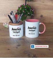 Anestezi Teknisyeni Kalemlik, Kupa Bardak T Kişiye Özel Hediye (Model 9)