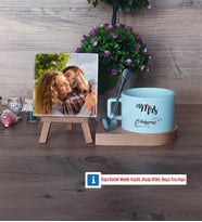 Eşe Hediye Mrs Fotoğraflı Dekoratif Taş, Kupa Bardak Beyaz Hediye Yıl Dönümü Hediyesi (Model 8)