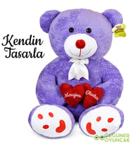 Kendin Tasarla 80 Cm Bobo Pelüş Ayıcık (Lila)
